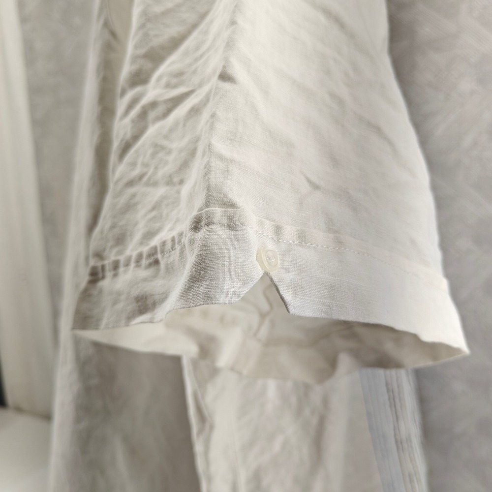 Cubavera Shirt Mens 4XLT XXXXL Tall White Linen Cotton Blend Button Down Casual - Picture 6 of 12